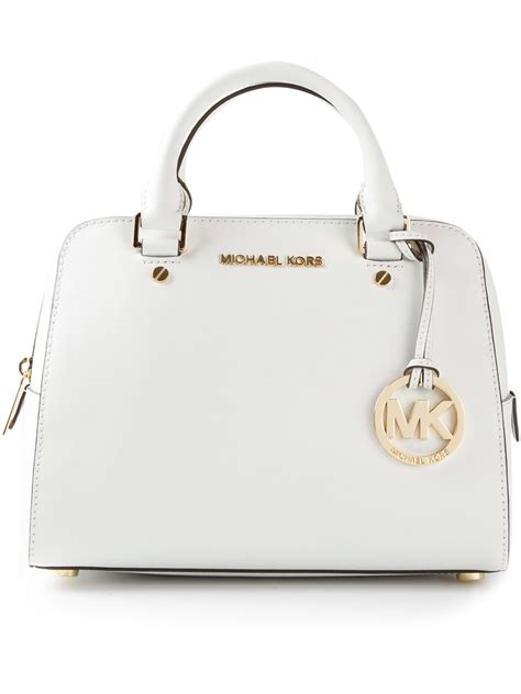 white and silver michael kors purse|michael kors white purse small.